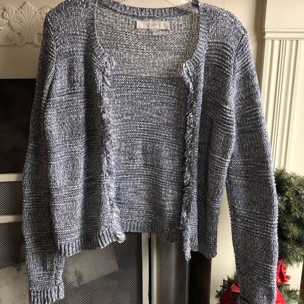 LOFT Tweed Sweater Cardigan